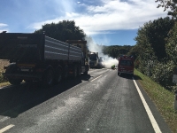 LKW Brand in Henndorf auf der Bundestraße B56 