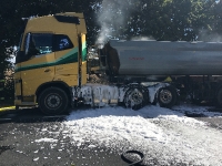 LKW Brand in Henndorf auf der Bundestraße B56 